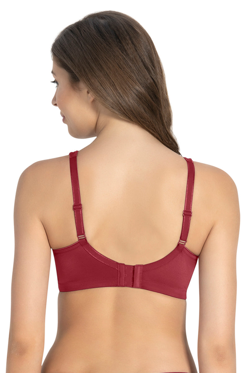 Amante Elegant Support Non-padded & Non-wired Bra - Henna - view 4