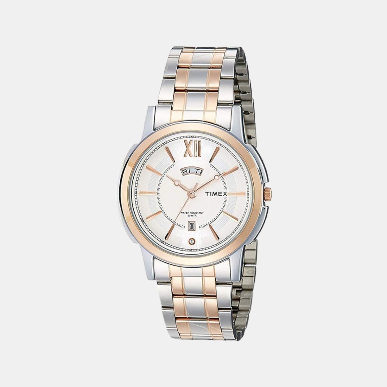 Timex Empera Men Quartz Silver Dial Analog Stainless Steel Watch TW000U311