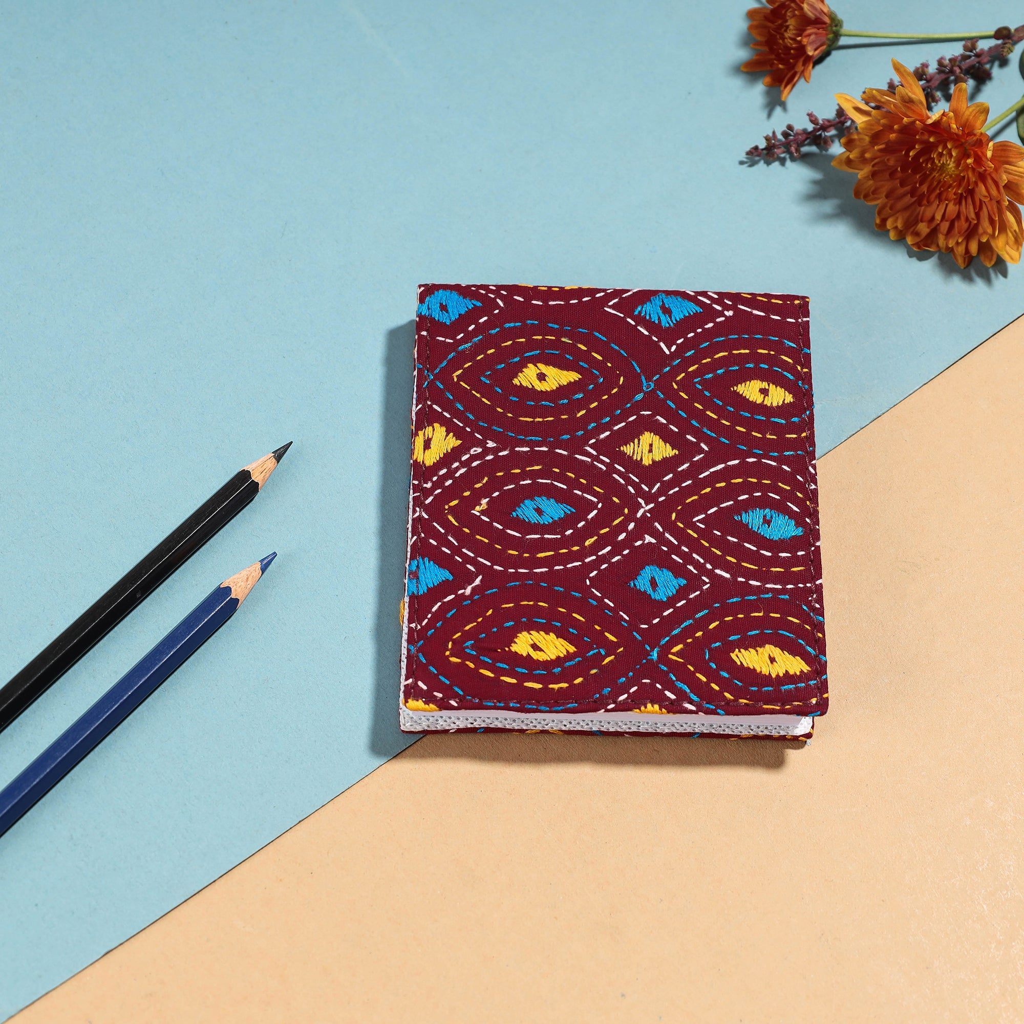 ASALKAAR Bengal Kantha Work Handcrafted Notepad (5 x 4 in)