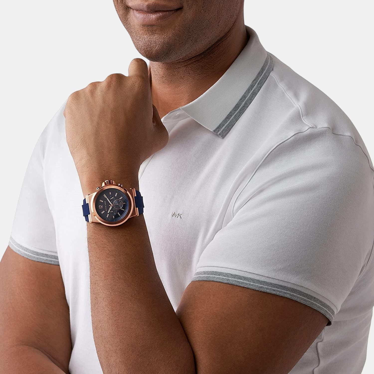 Michael Kors Dylan Men Quartz Blue Dial Chronograph Silicone Watch MK8295 - view 4