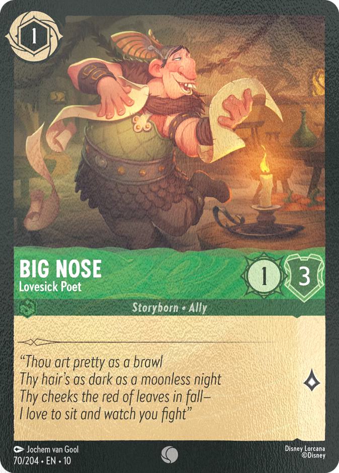 Well cold foil – Lorcana Big Nose - Lovesick Poet - 70/204 [Whispers in the Well] [Cold Foil]