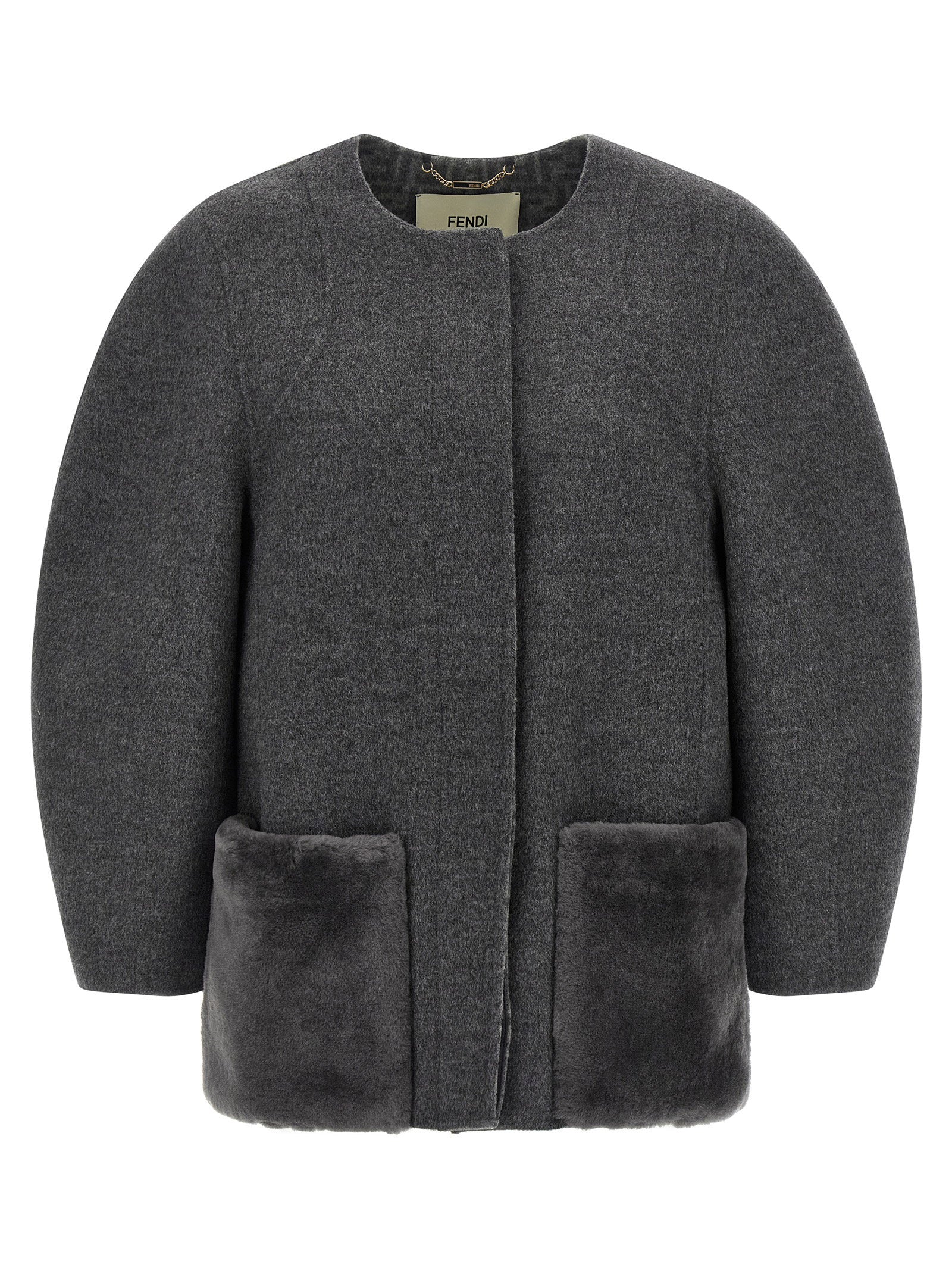 Fendi Blouson Cocoon – 99% virgin wool 1% silk