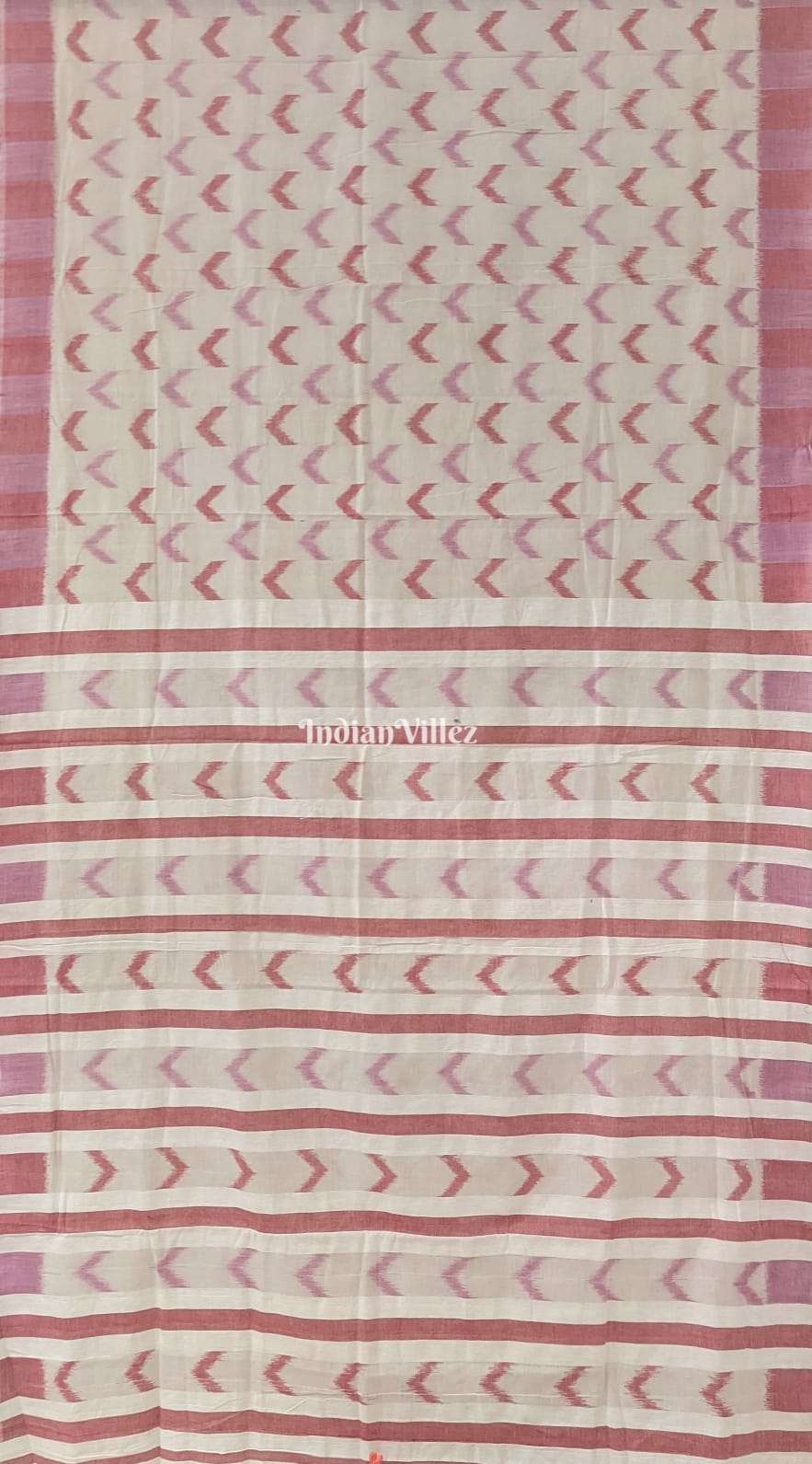 IndianVillèz Off White Odisha Handloom Cotton Saree with Tassel