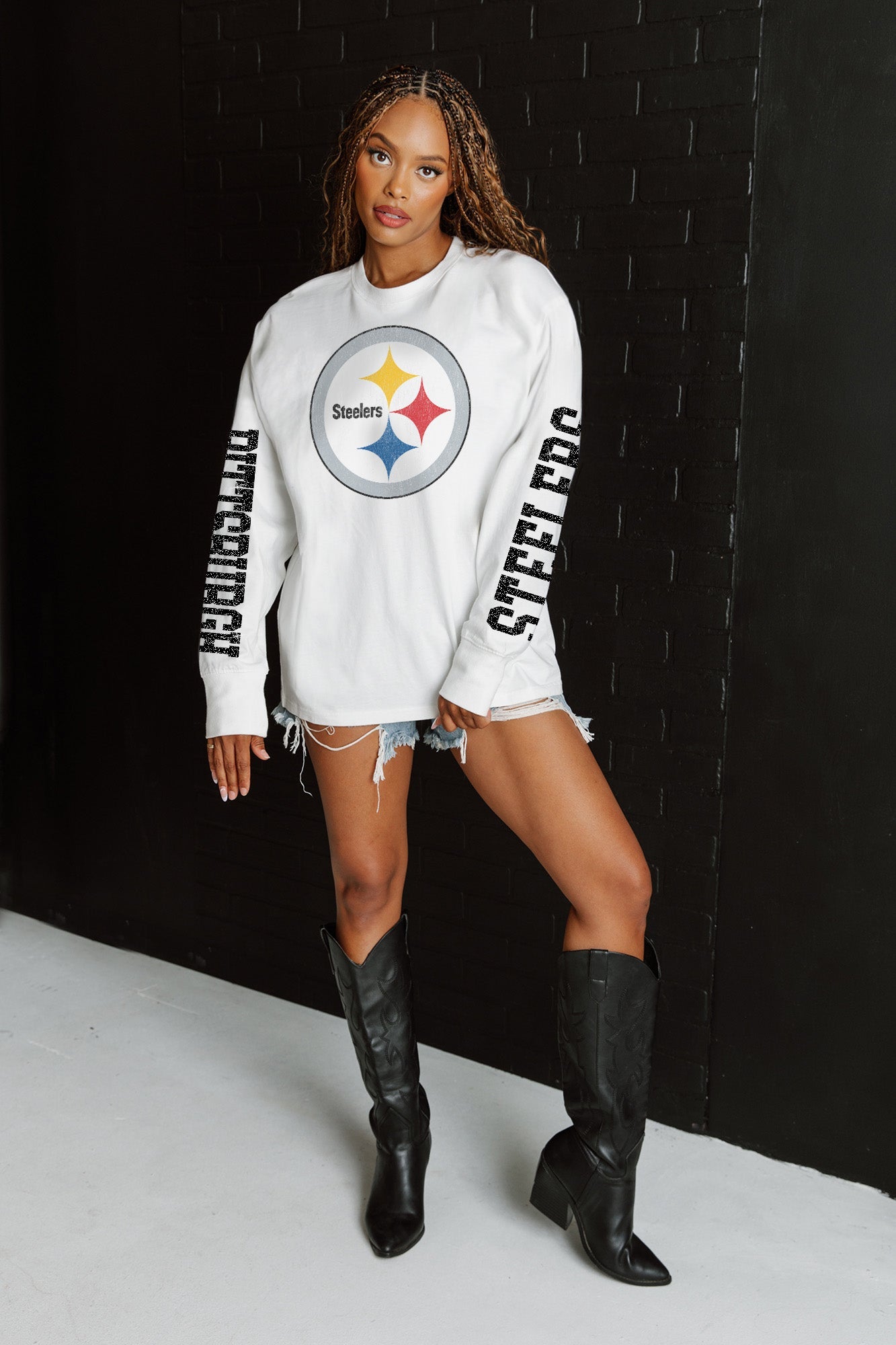 GC X NFL Pittsburgh Steelers Game Plan Oversized Midweight Long Sleeve Tee - view 2