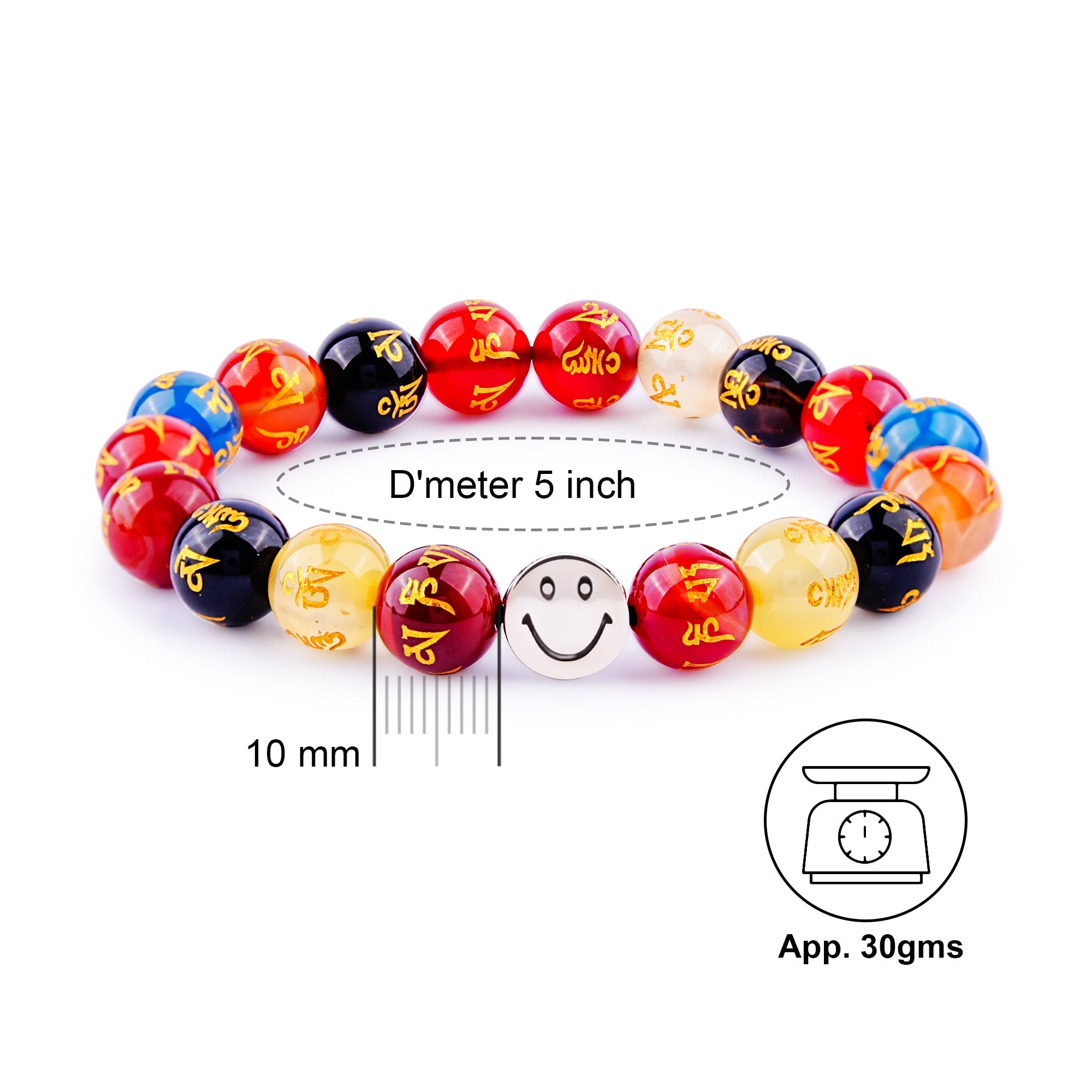 Gemsmantra Smile Bracelet - Multi Om Mani - view 2