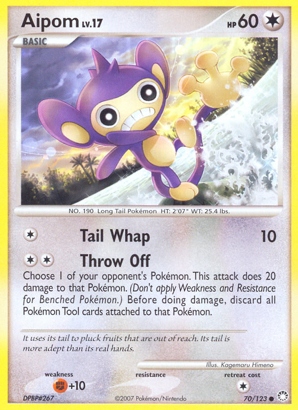 Common dp2-70 reverse – Pokémon Aipom - 70/123 - Common [dp2-70] [Reverse Holo] - Aipom - 70/123 - Common