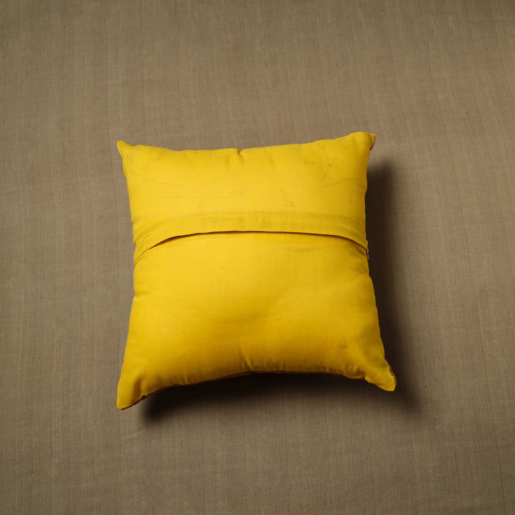NOORI BAZAR Brown - Patchwork Cotton Kanchipuram Cushion Cover (16 x 16 in) 66 - view 3