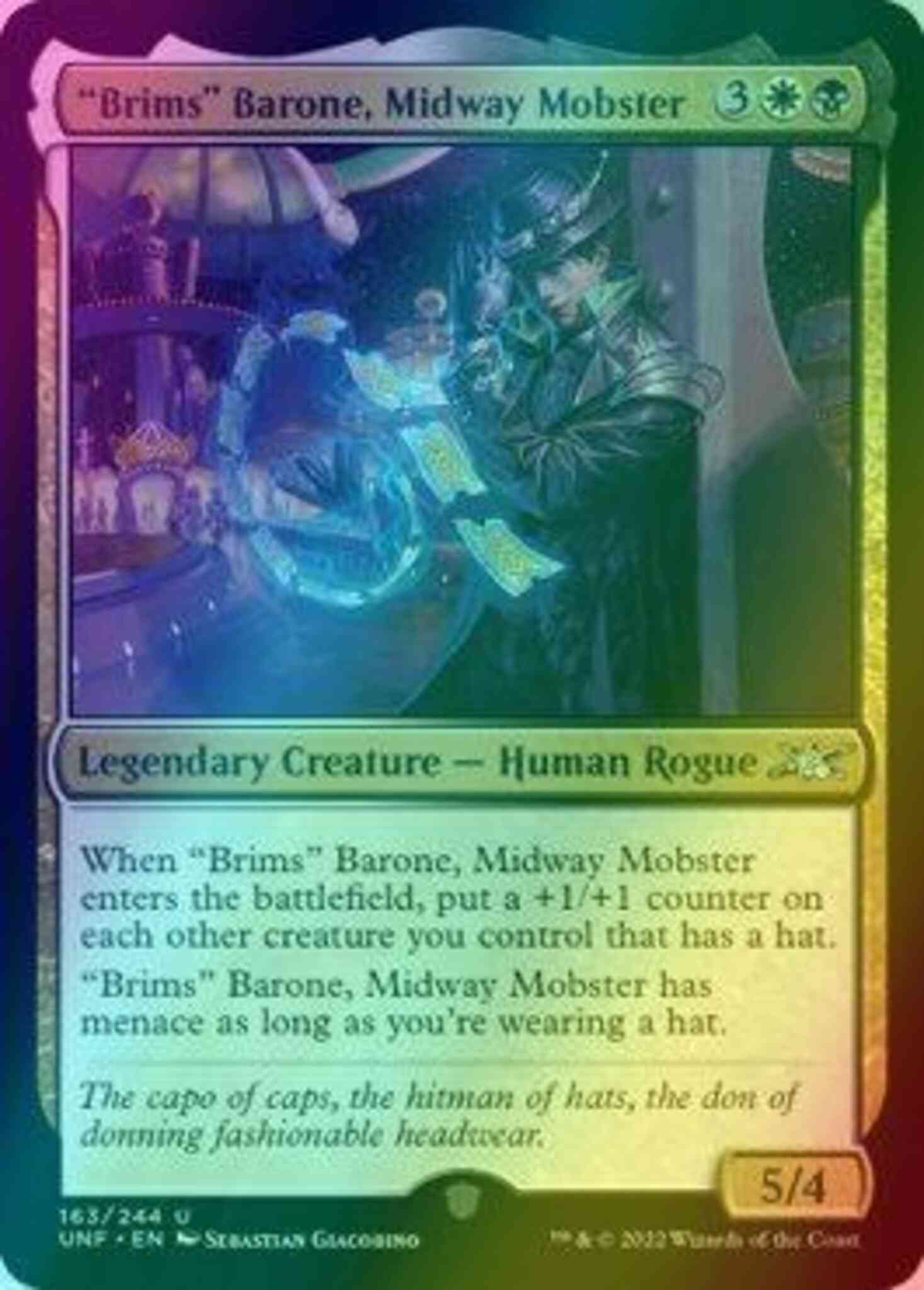 Brims barone midway – Magic "Brims" Barone, Midway Mobster [163] [Unfinity] [Foil]