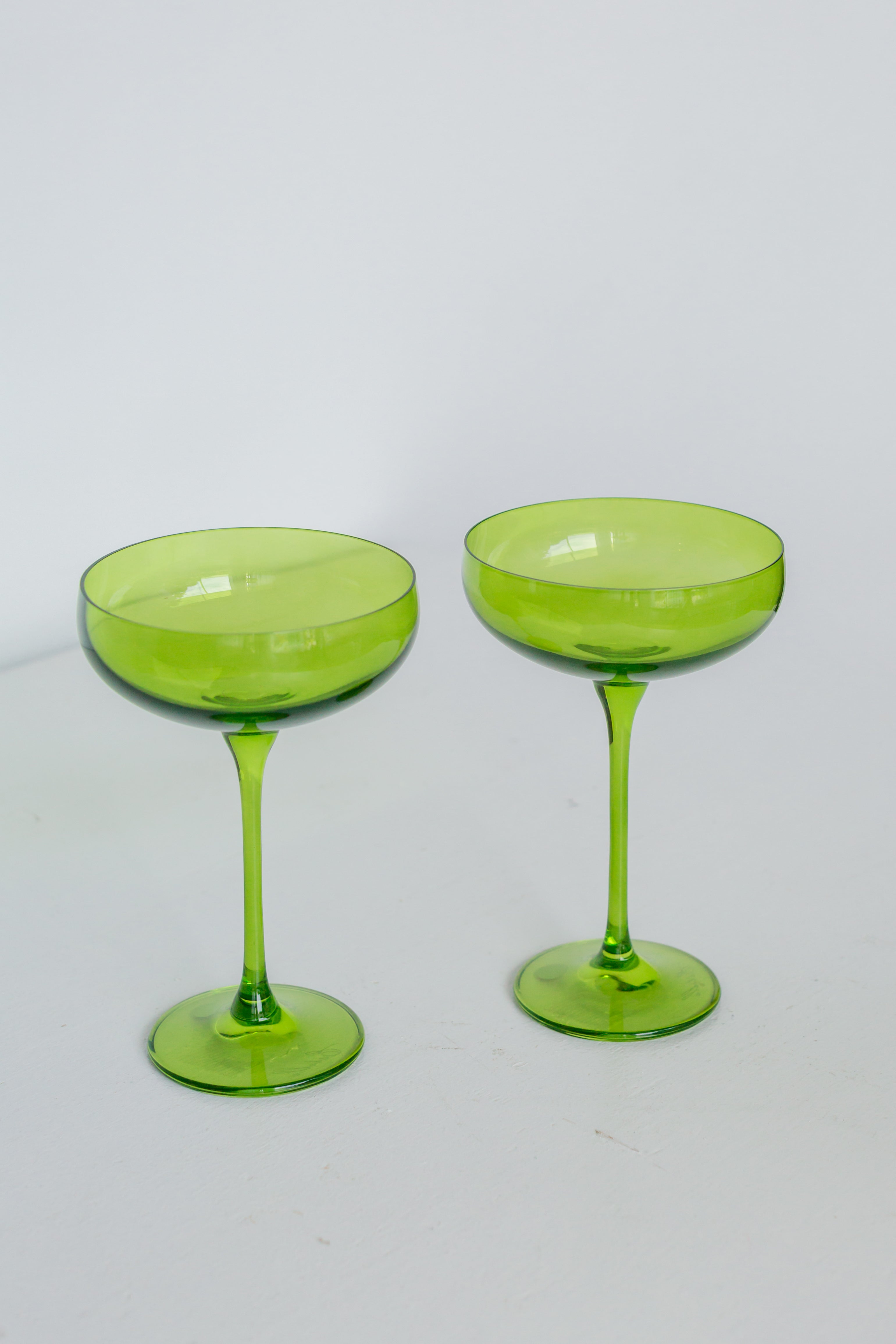 Estelle Colored Glass Estelle Colored Champagne Coupe Stemware - Set of 2 {Forest Green} - view 2