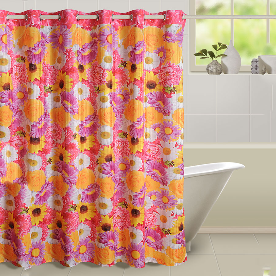 Swayam India Flower Shower Curtains- 5605