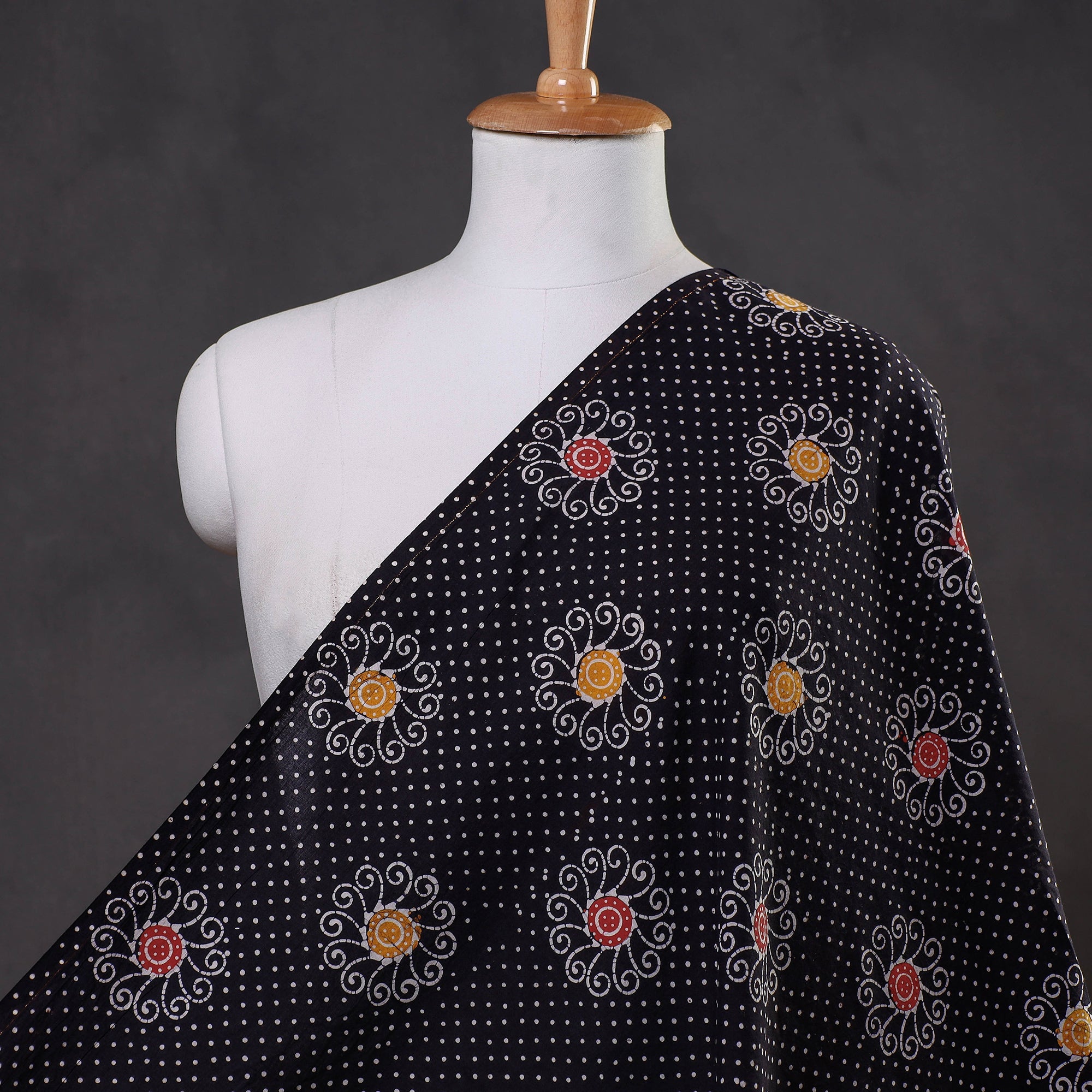 KACHCHH JI CHHAAP Black - Indonesian Style Cotton Batik Print Fabric