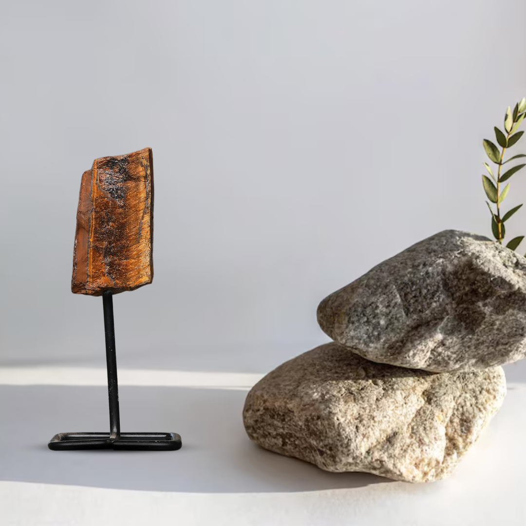 Gemsmantra Tiger Eye Raw Stone Stand - view 2