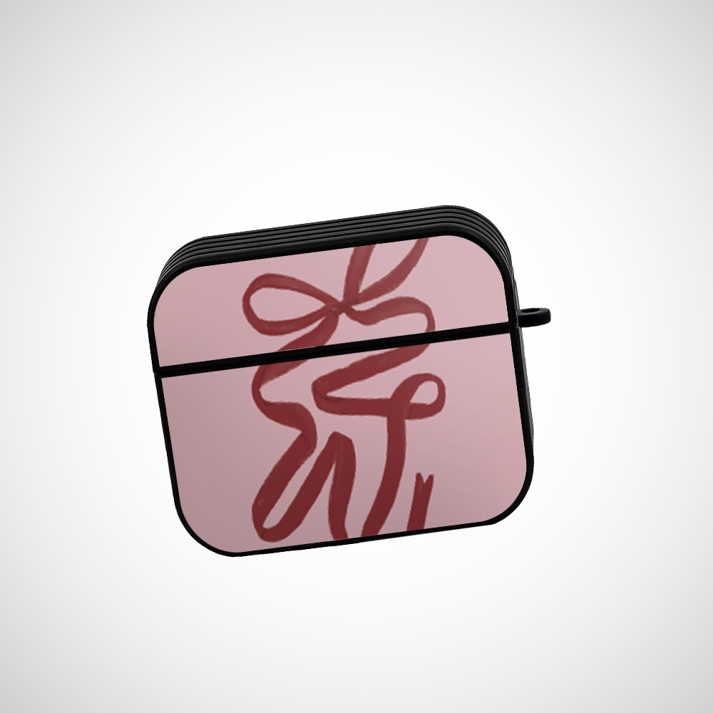 Cover It Up Pink and Red Ribbon Glass Airpods 3rd Gen Case Covers