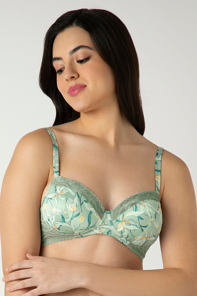 amante Demure Padded Non-Wired Demi Bra - Tulip Harmony Print