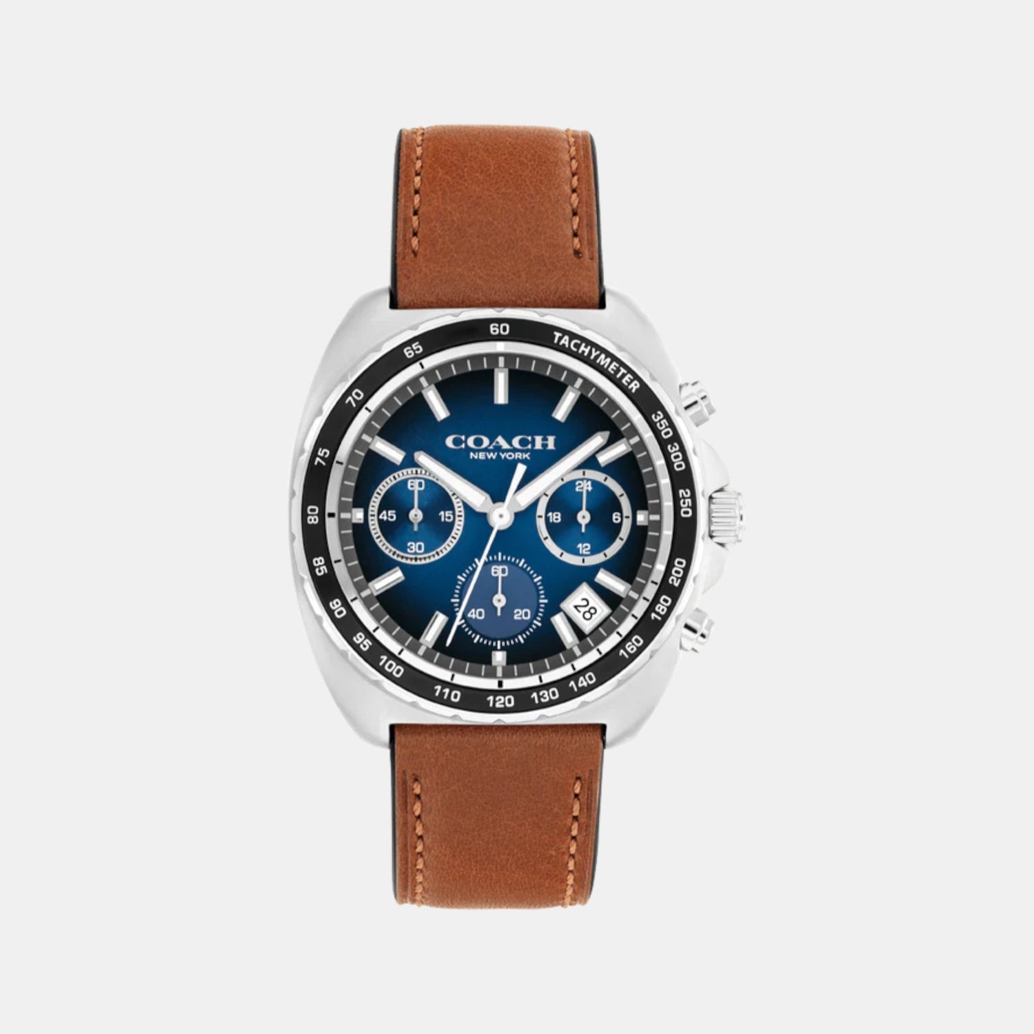 Coach Charter Men Quartz Blue Dial Chronograph Leather Watch 14602741