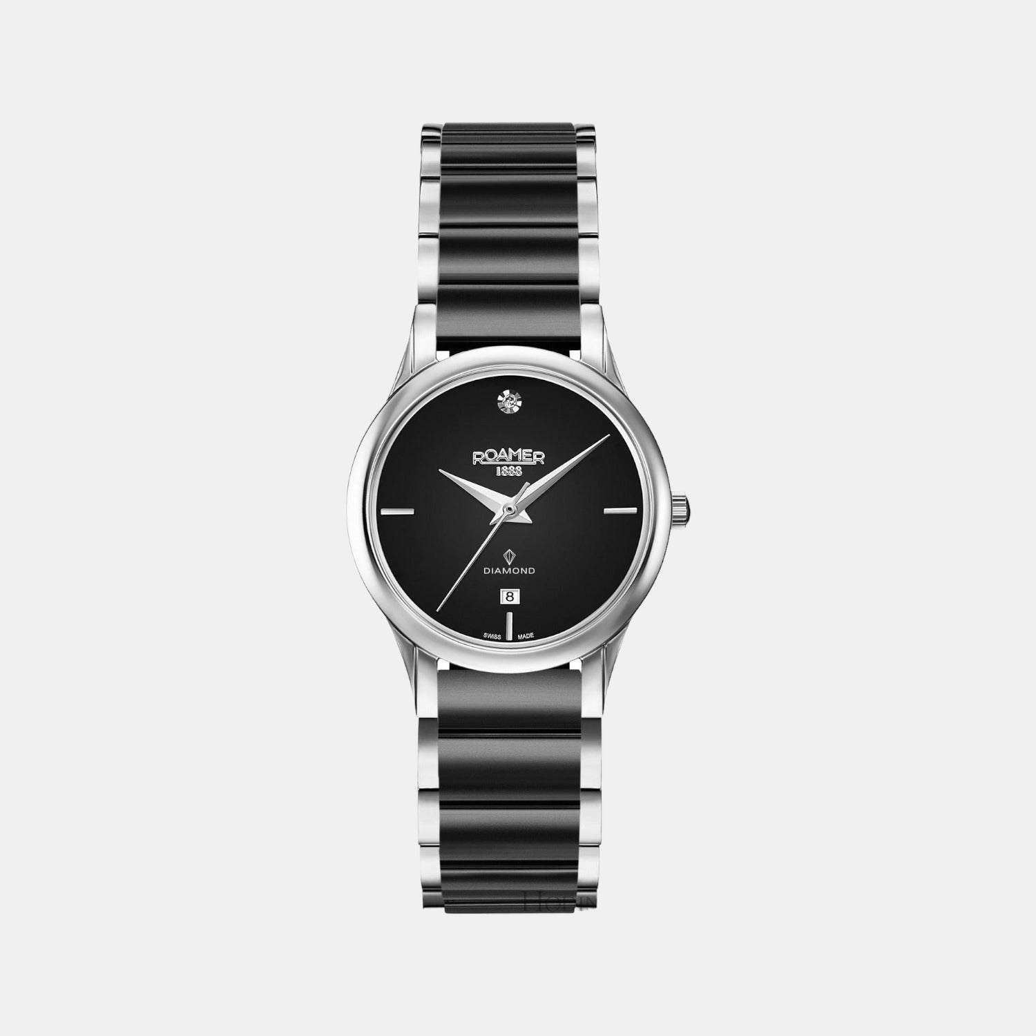 Roamer C-Line Women Quartz Black Dial Analog Ceramic Watch 657844 41 59 60