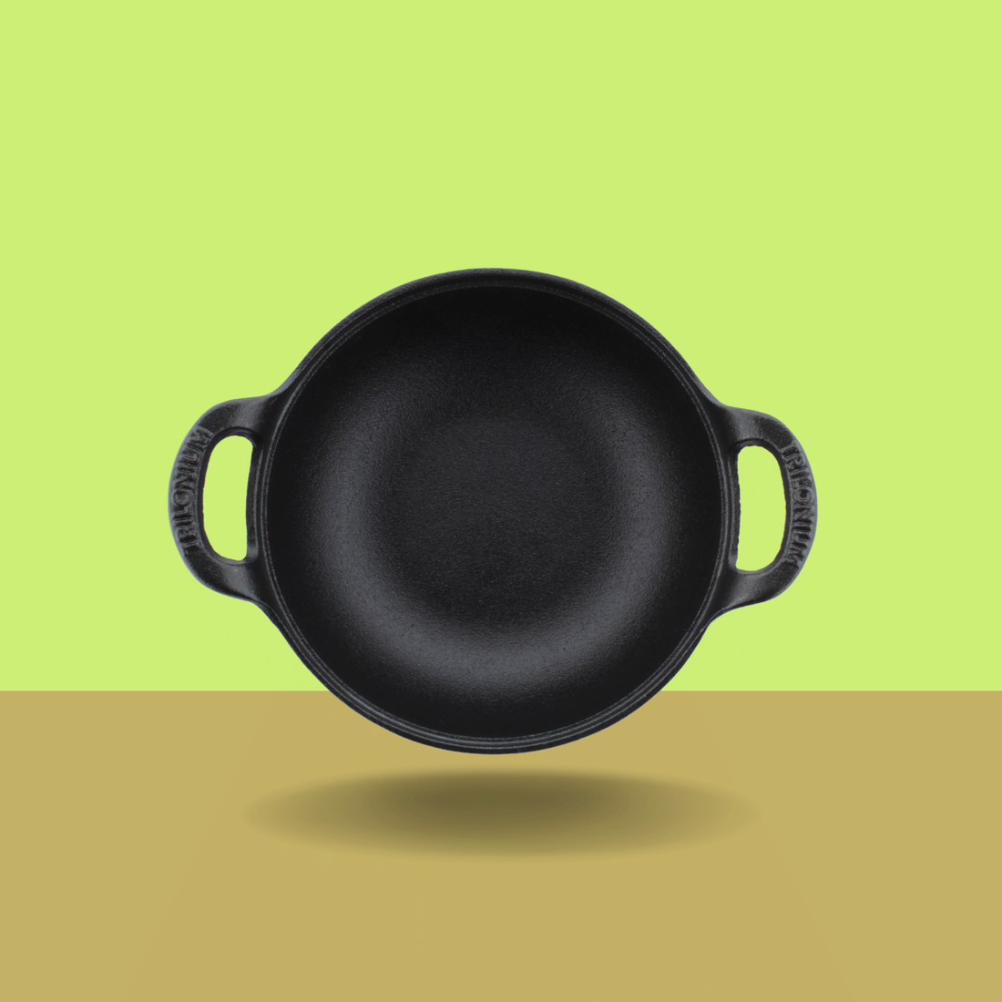 Trilonium Triple Seasoned Cast Iron CrockWok Kadhai | Gas & Induction Compatible | Black - view 7