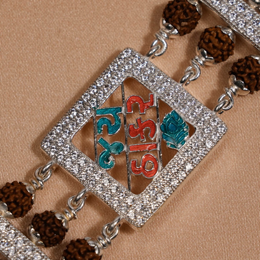 Prinjal Jewellers Rudraksha Silver Jay Thakar Brooch Bracelet