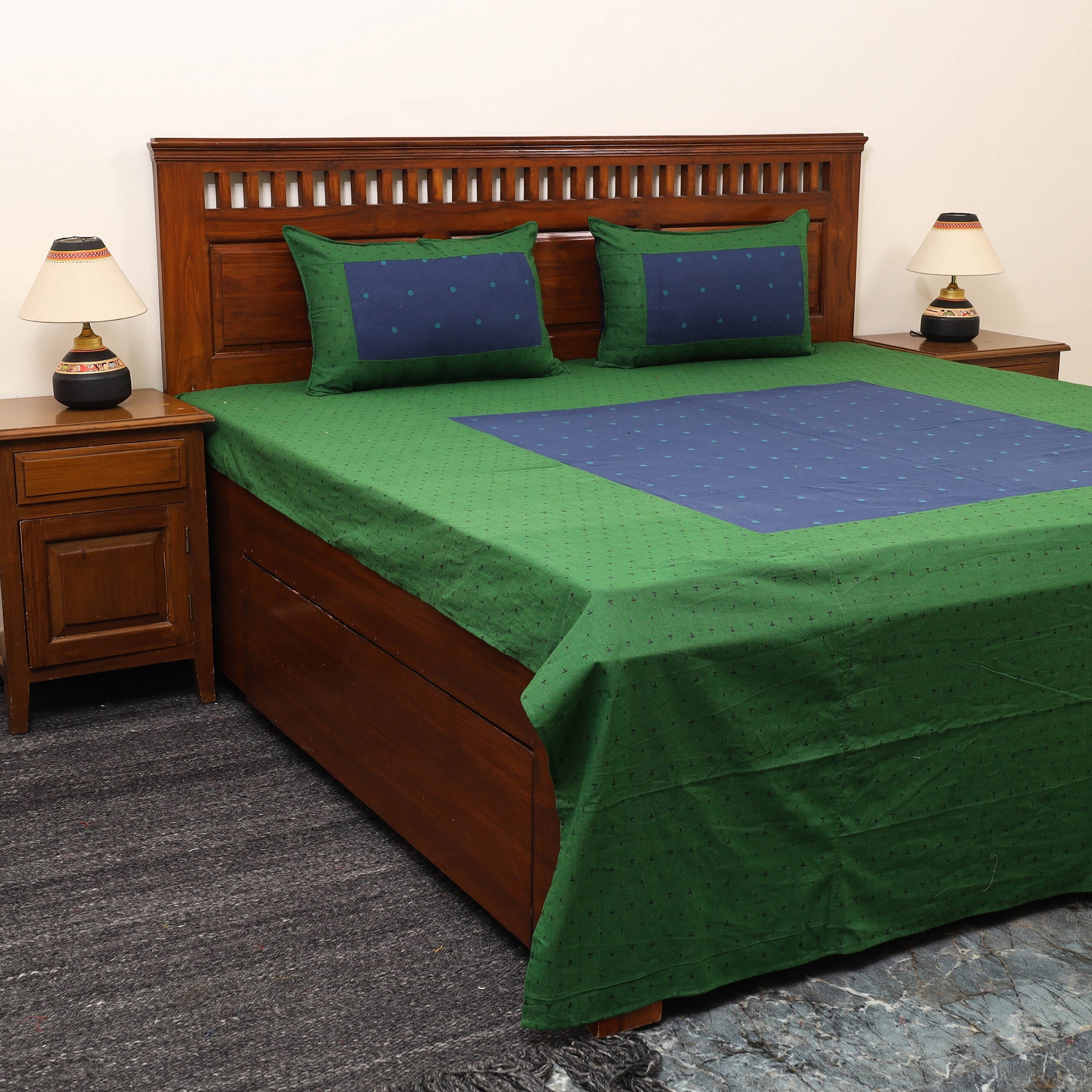 SOUTH KARGHA Patchwork Cotton Double Jacquard Bedsheet Set 04