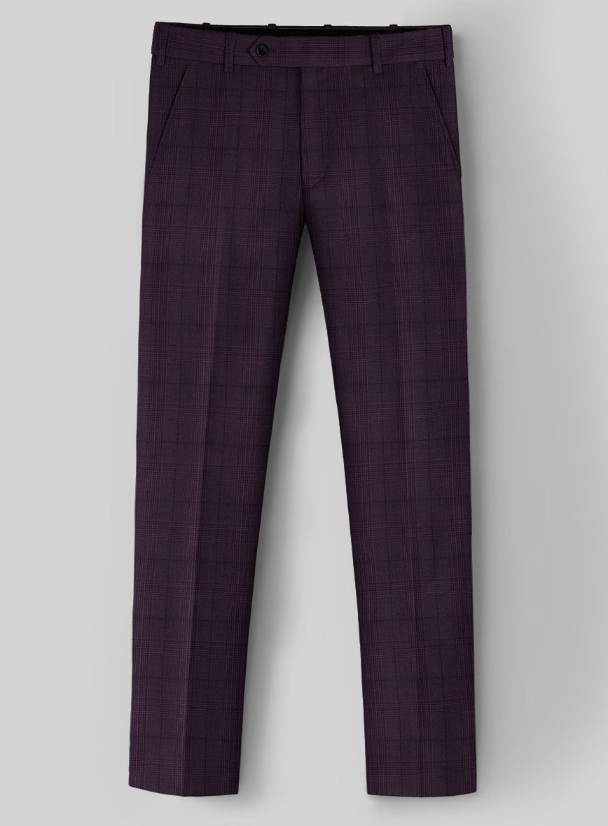 StudioSuits Napoleon Xina Tartan Purple Wool Pants