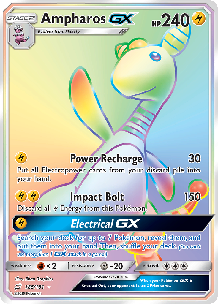 Rare secret sm9-185 – Pokémon Ampharos-GX - 185/181 - Rare Secret [sm9-185] [Secret] - Ampharos-GX - 185/181 - Rare Secret