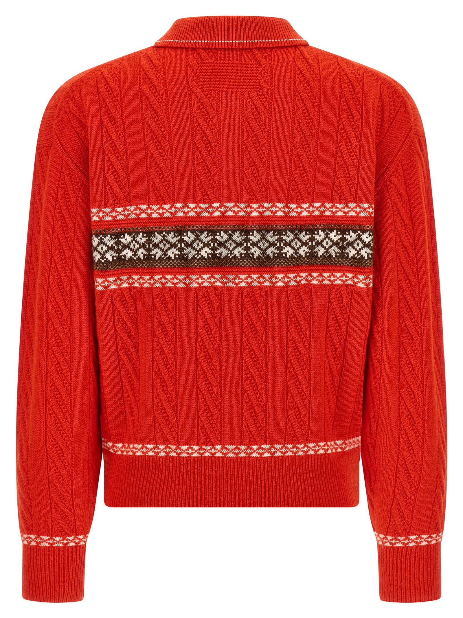 Guest In Residence Cable Collegiate Polo Sweater - view 2
