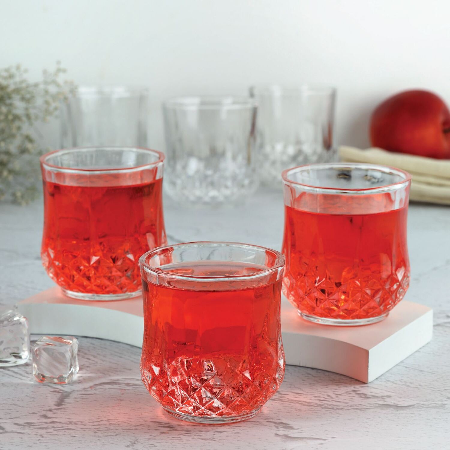 Cello Amore Glass Tumblers, Set of 6 – Clear