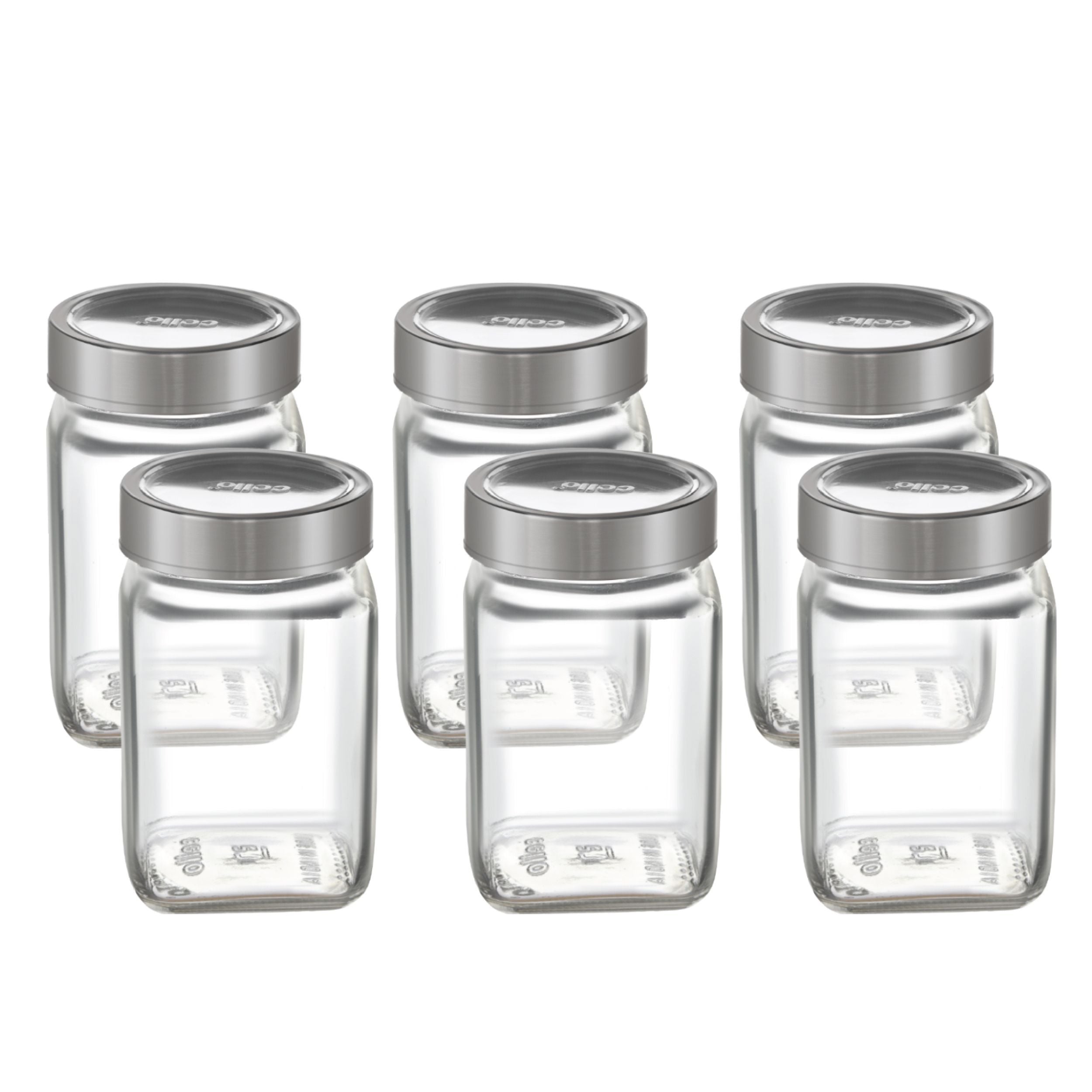 Cello Qube Fresh Glass Storage Jar, 300ml, Set of 6 - view 2