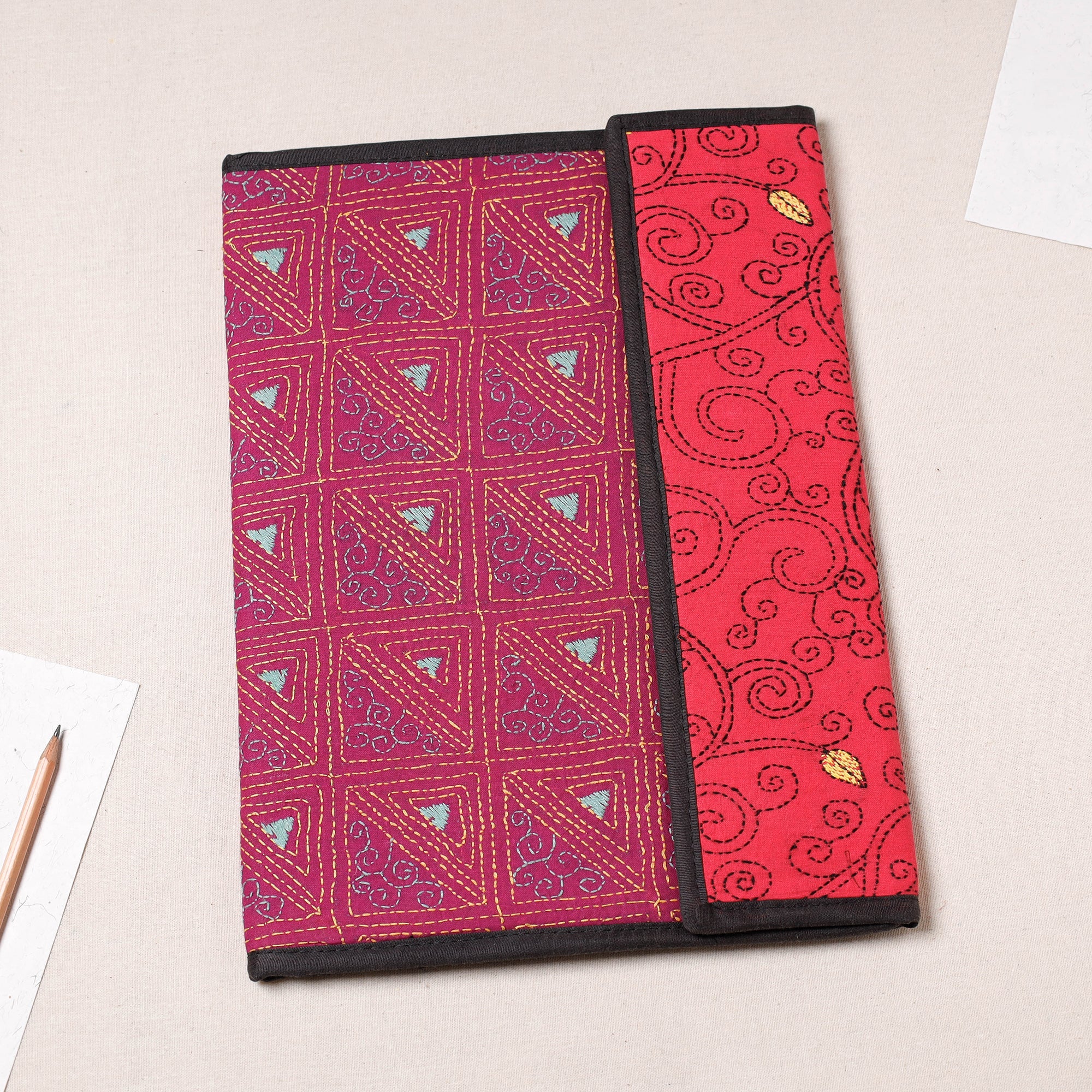 ASALKAAR Bengal Kantha Work Handcrafted File Folder