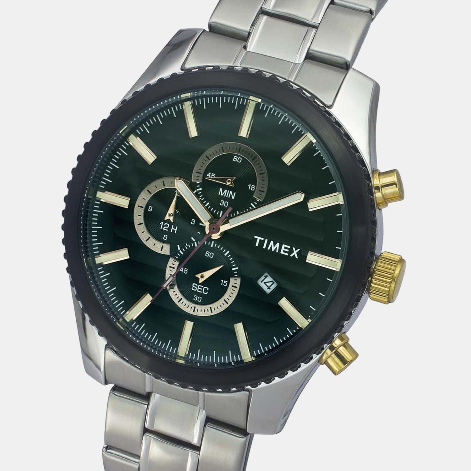Timex Fashion Men Quartz Green Dial Chronograph Stainless Steel Watch TWEG19501 - view 5