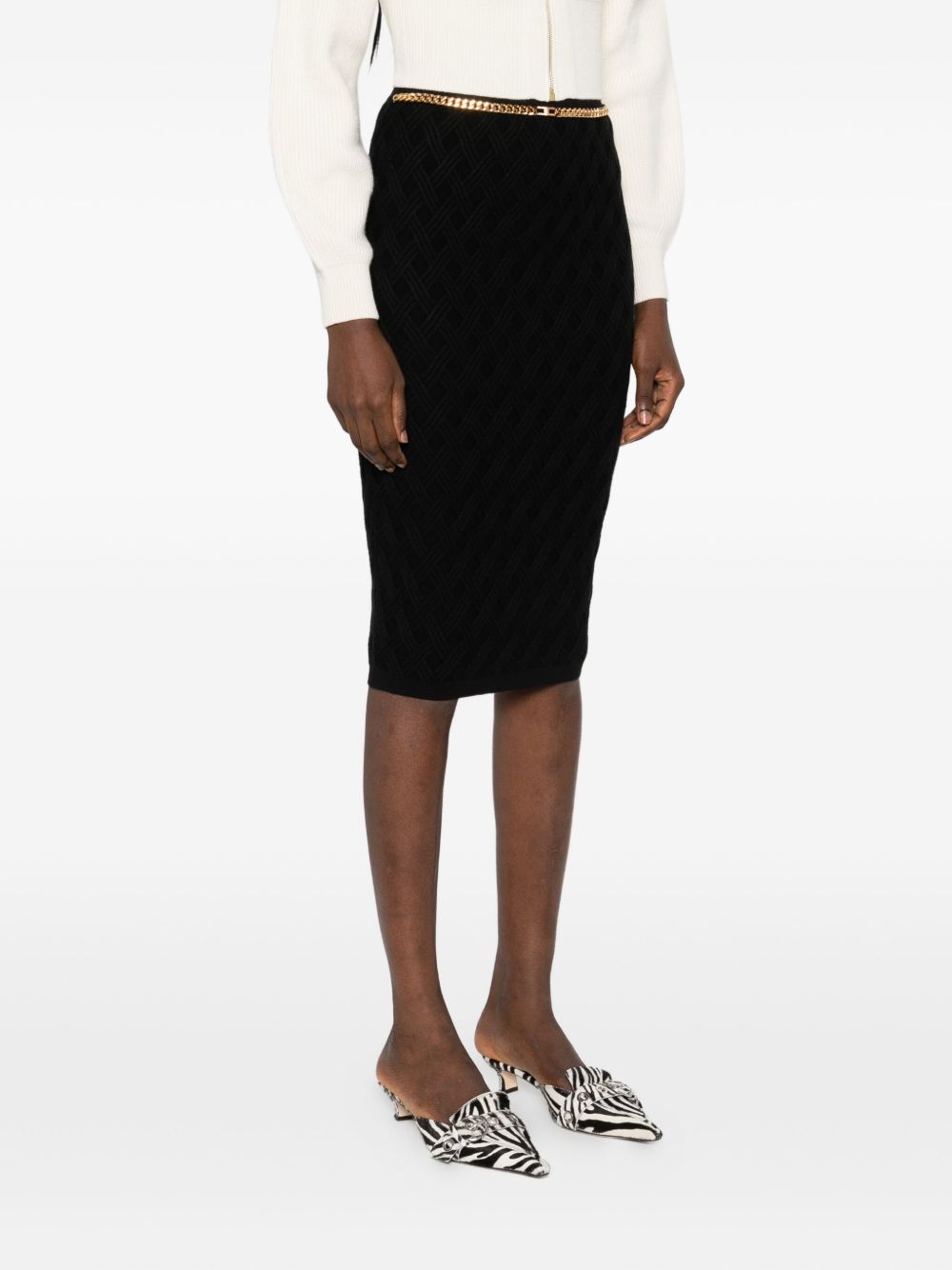 Elisabetta Franchi Knitted midi skirt - view 3