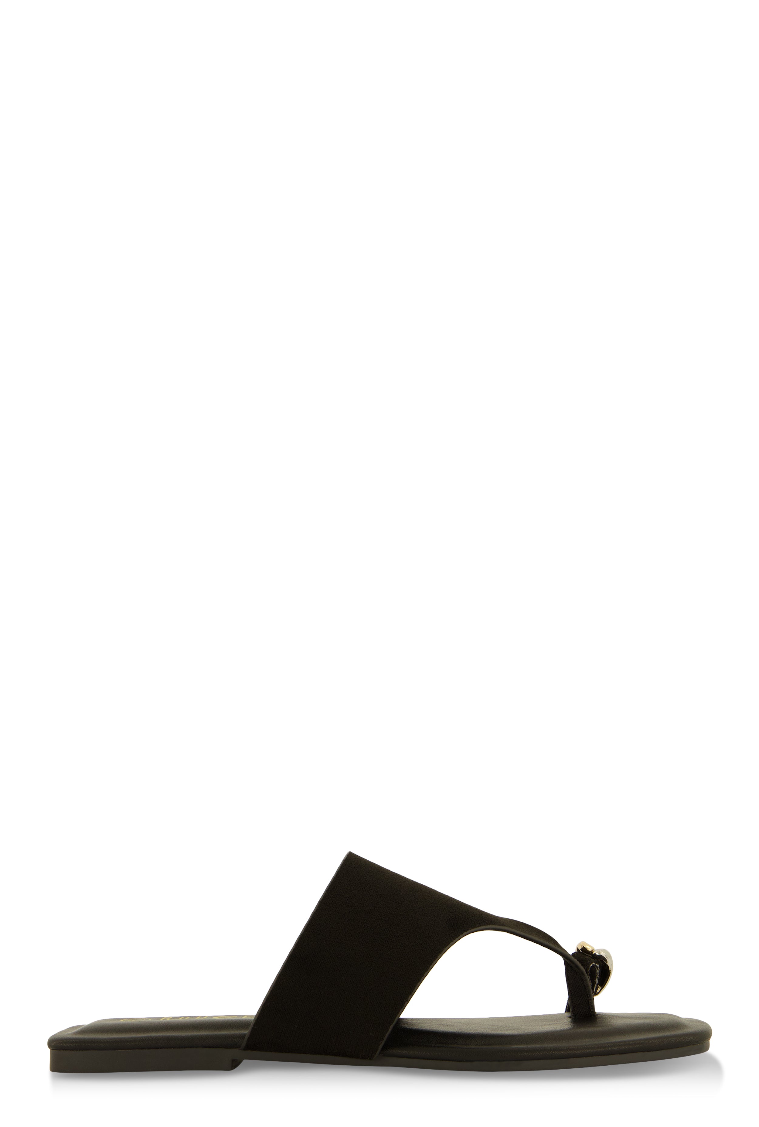 Rainbow Shops Metallic Toe Loop Detail Thong Slide Sandals - view 2