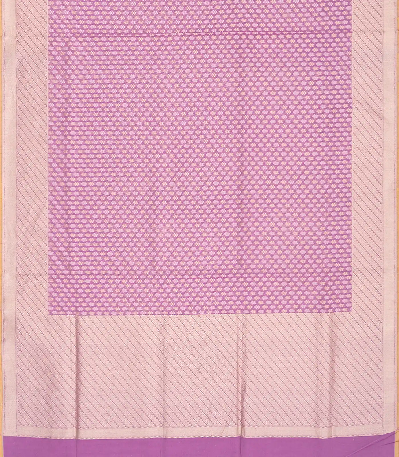 RmKV Purple Handloom Banarasi Cotton Saree With Floral Motifs-Purple - view 2