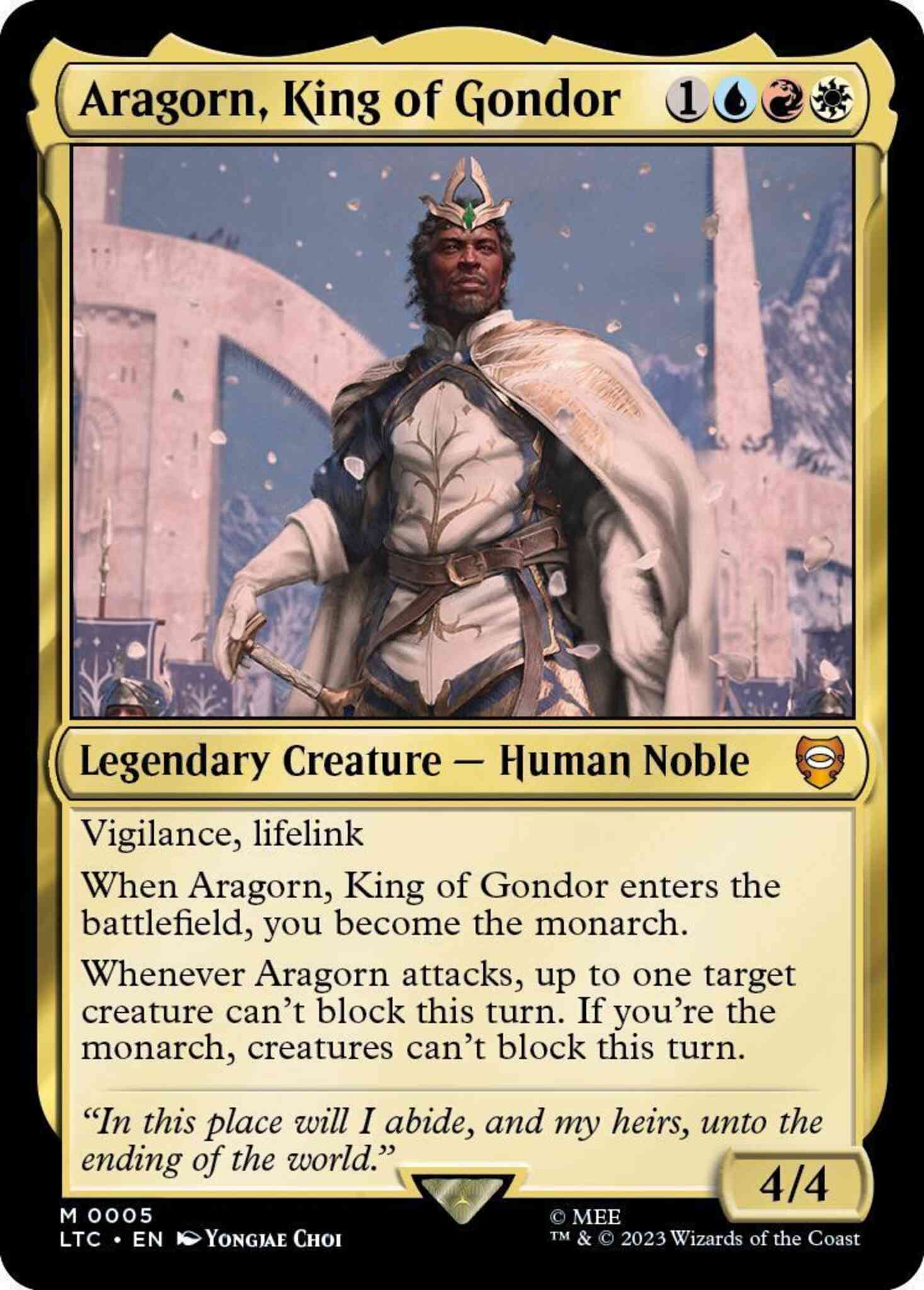 Magic Aragorn, King of Gondor [5] [The Lord of the Rings: Tales of Middle-earth: Commander] [Non-Foil]