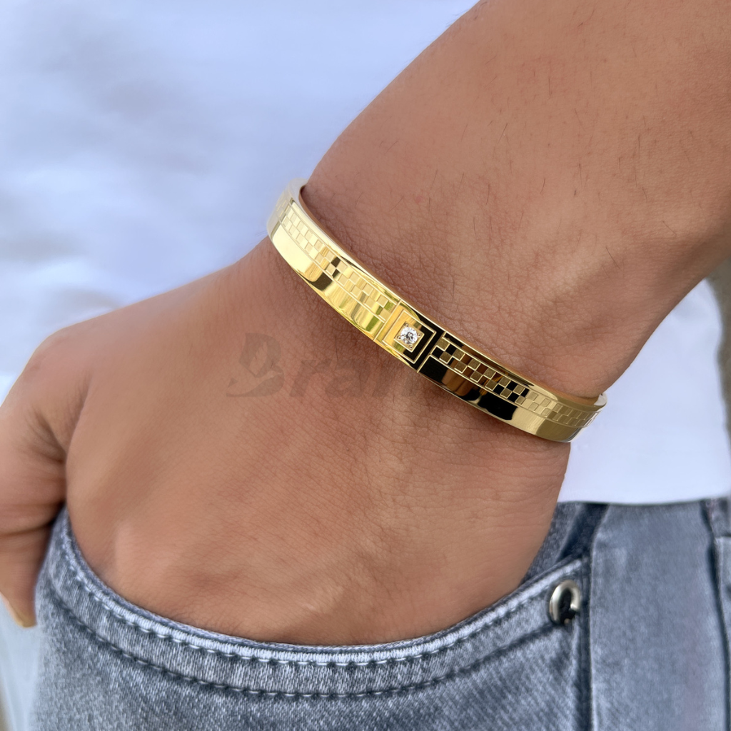 Branta Memoir Chess Design Gold Bracelet For Men - view 2