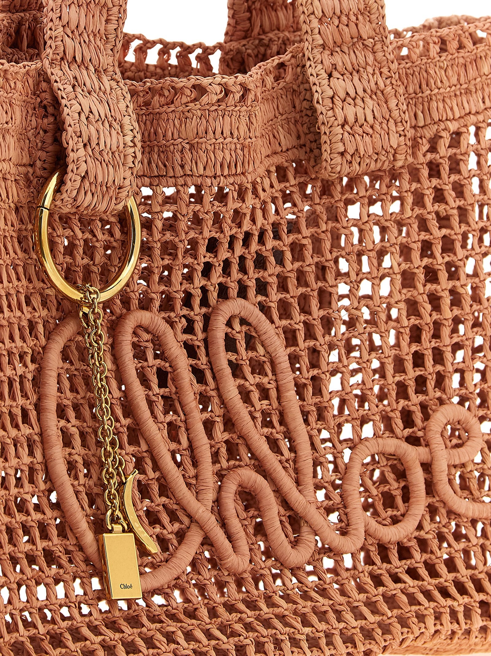 Chloé East-west Summer Banana Shopping Bag – 100% raphia - view 3