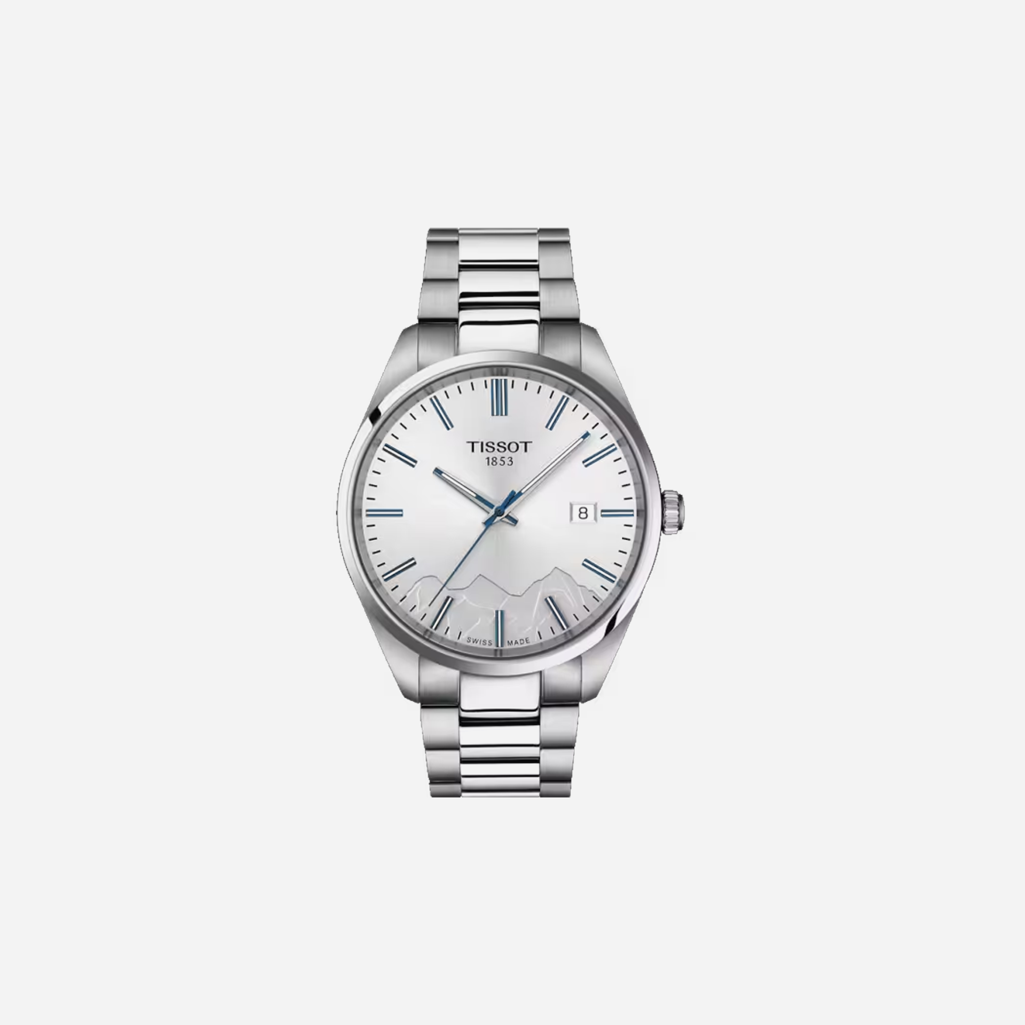 Tissot PR 100 Jungfraubahn Quartz Silver Dial 40mm Grey Stainless Steel Bracelet Watch