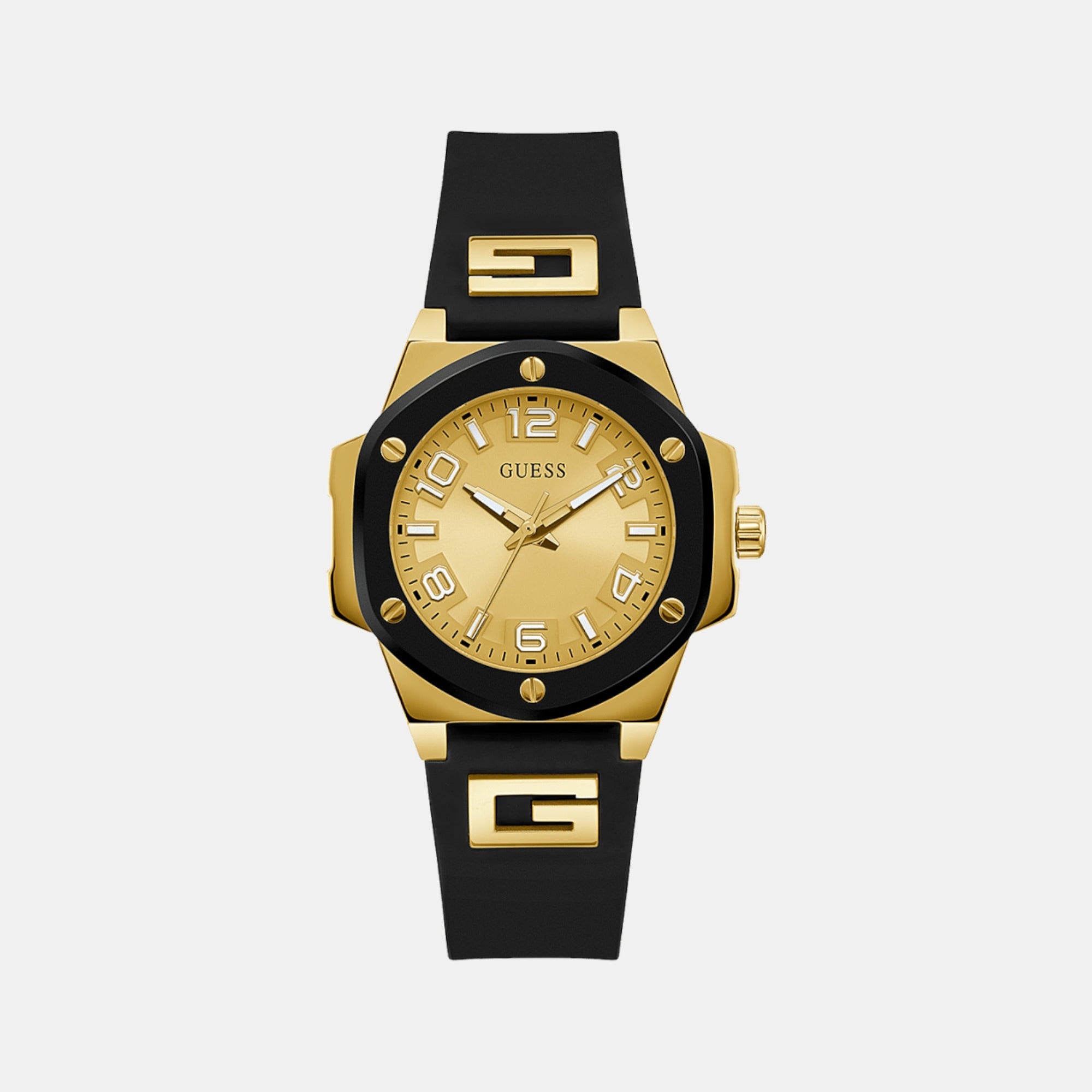 Guess G Hype Women Quartz Gold Dial Analog Silicone Watch GW0555L2
