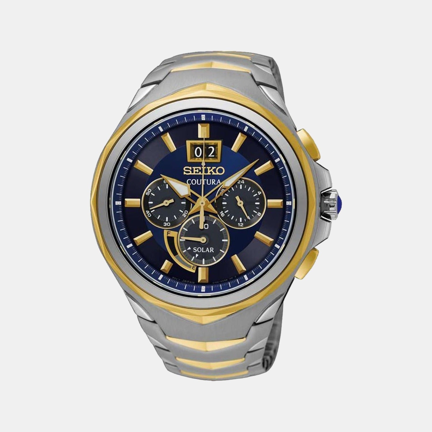Seiko Coutura Men Quartz Blue Dial Chronograph Stainless Steel Watch SSC642P1