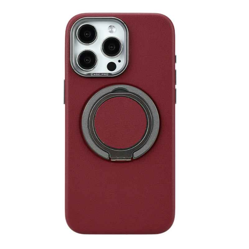 KShop Leather Magnetic Ring Case For iPhone 15 Plus - view 6