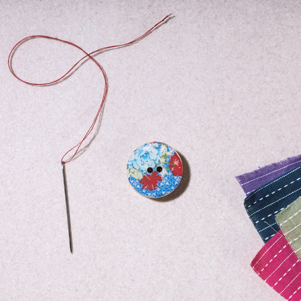 BUTTON BAAZ 2.5cm Sambhal Handmade Mango Wood Clothing Button (Single Piece)