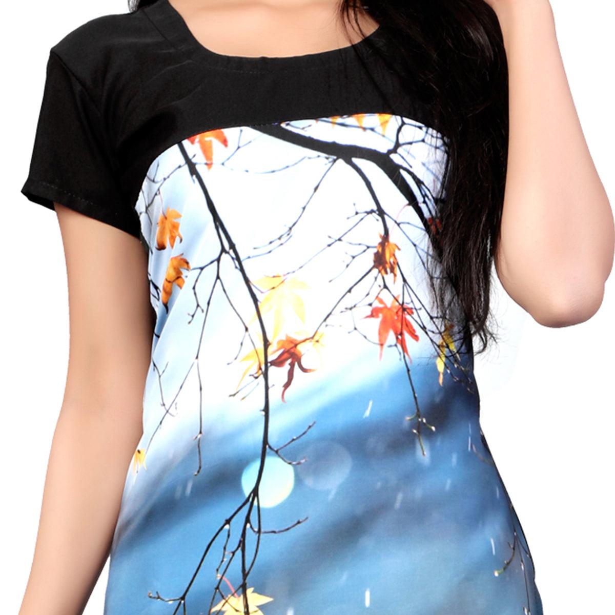 Peachmode Seller Eye-Catching Multi Colored Casual Printed Crepe Kurti - view 2