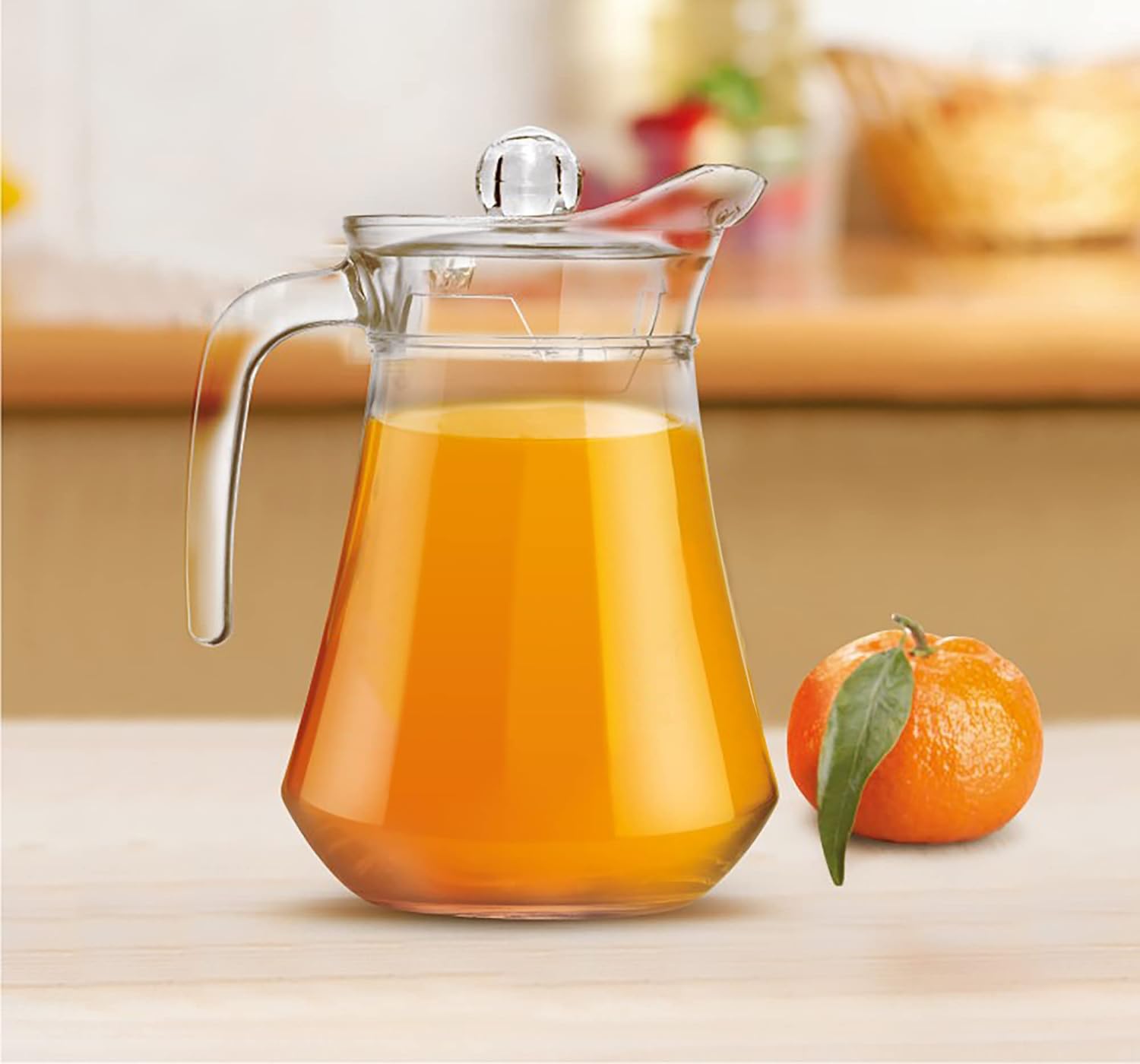 Treo by Milton Conical Fresh 1300 Glass Jug with Lid and Handle | Transparent | 1 Piece - view 2