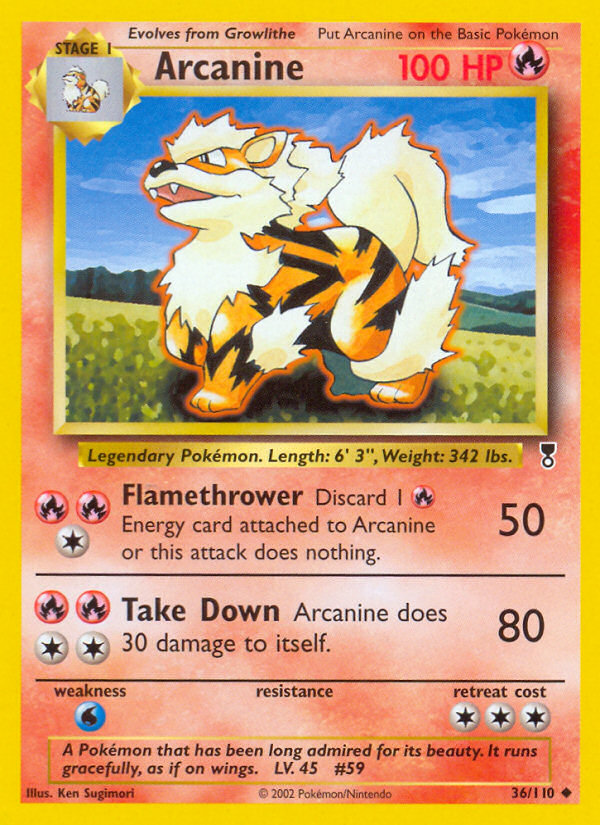Uncommon base6-36 reverse – Pokémon Arcanine - 36/110 - Uncommon [base6-36] [Reverse Holo] - Arcanine - 36/110 - Uncommon