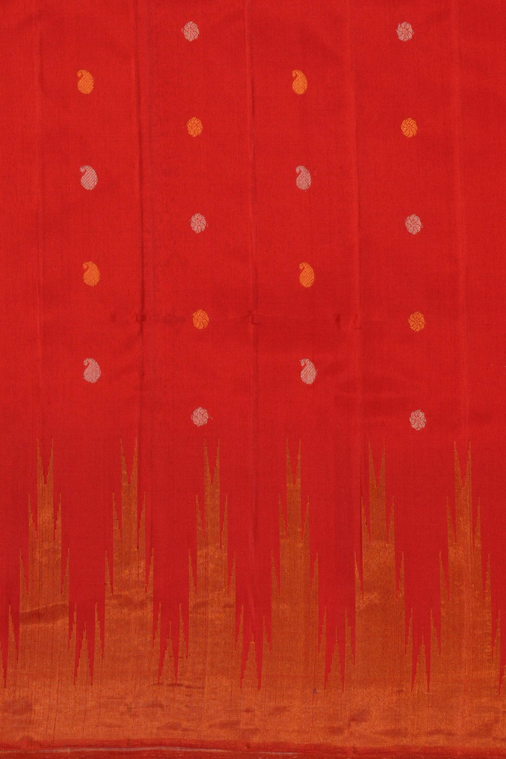 Kalanjali Gadwal Silk Red Saree – Women's - view 4