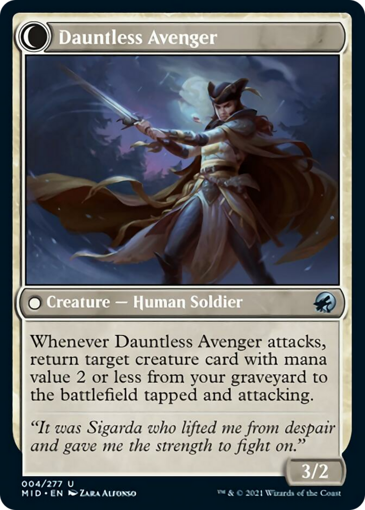 Magic Bereaved Survivor // Dauntless Avenger [4] [Innistrad: Midnight Hunt] [Non-Foil] - view 2
