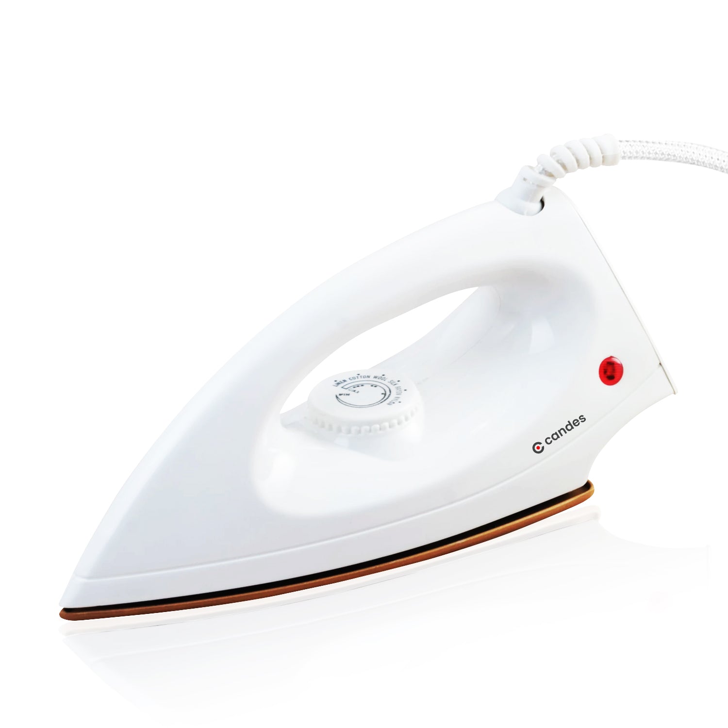 Candes-store Light Weight Electric Dry Iron White 100% Non Stick Teflon Coating