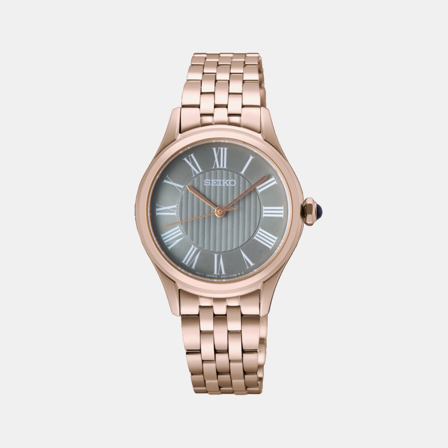 Seiko Classic Women Quartz Grey Dial Analog Stainless Steel Watch SUR614P1