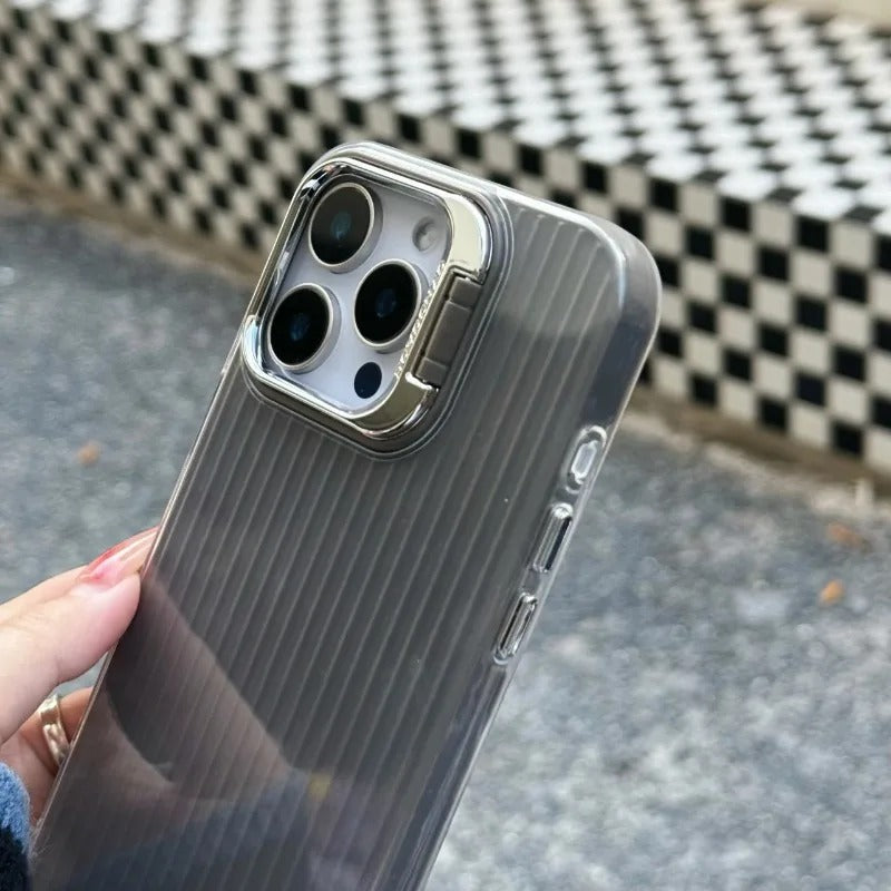 Million Cases Elegant Groove Pattern Lens Bracket Case - iPhone - view 2