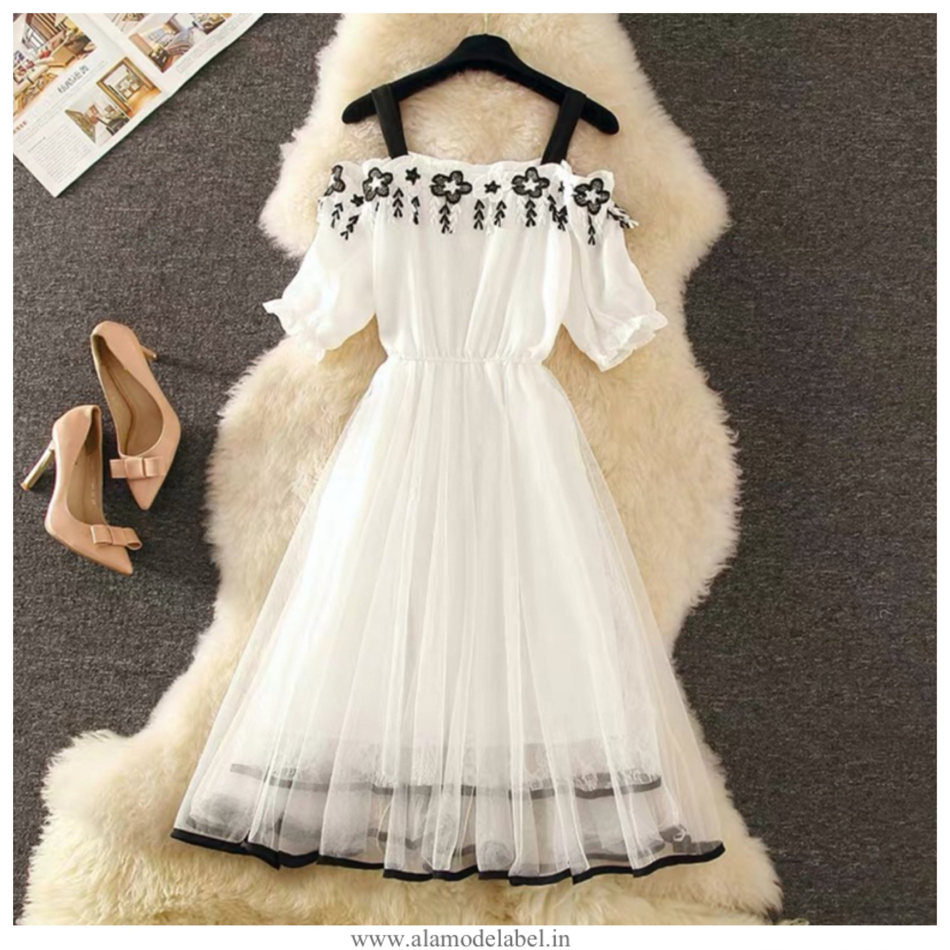 Alamode By Akanksha Kamiya Embroidered Dress – White